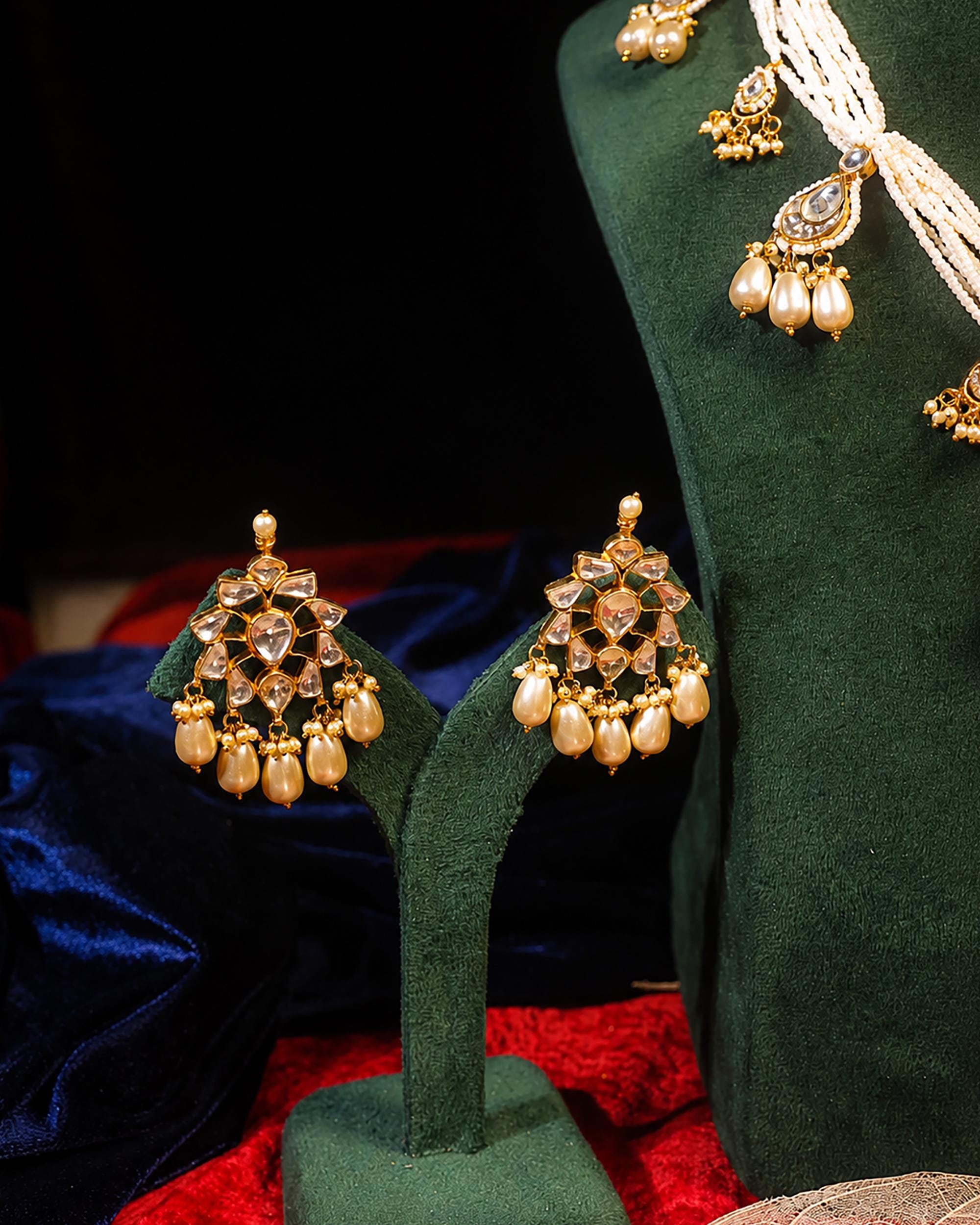 Handcrafted Kundan & Multi-Strand Pearl Statement Necklace - Traditional Indian Heritage Jewelry